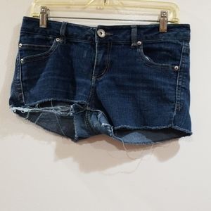 Paris blues blue denim distressed jean shorts